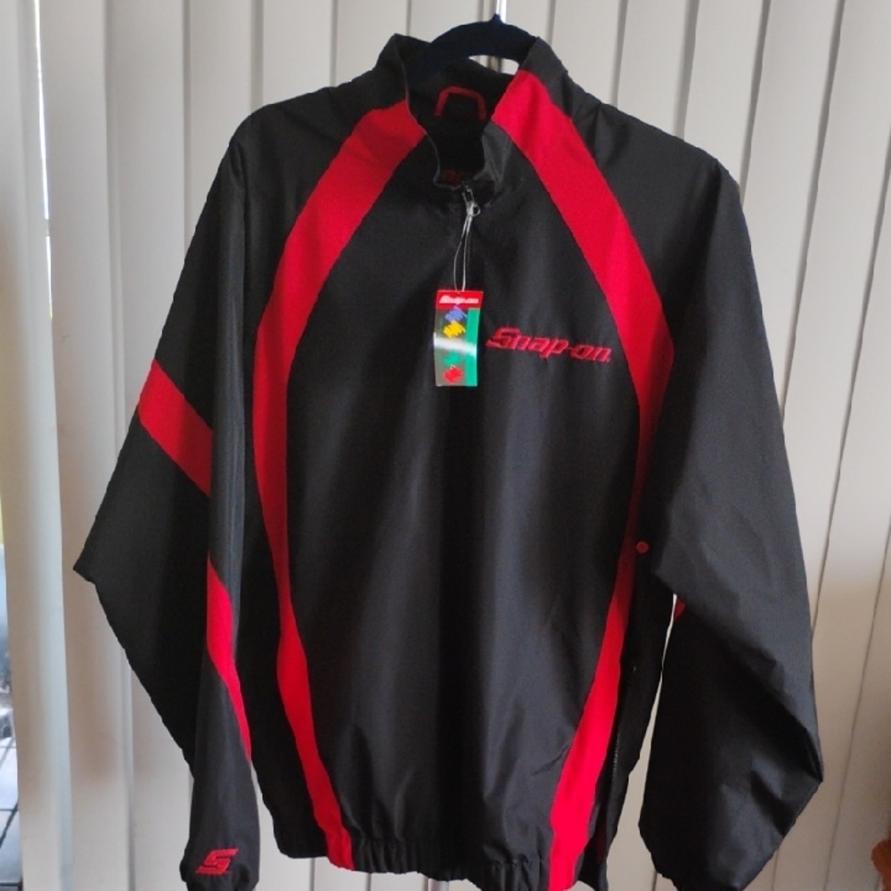 Snap-On Black and Red Windbreaker Jacket vintage
